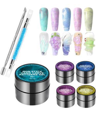 3D sculpting gel nail sculpting gel 5 colors 3D nail design gel nonlayer manicure set with sculpting pen molding part construction painted sculpting gel for nails 3D sculpting gel - Buy Online on GoSupps.com