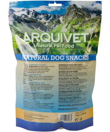 ARQUIVET Chicken Bones with Calcium 1 Kg - Natural Dog Snacks - Dog Snacks - 100% Natural - Dog Rewards - Buy Online on GoSupps.com