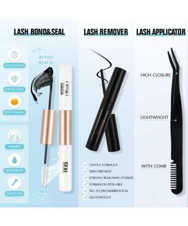 Oreola Individual Eyelashes Manga - 144 Cluster Set with Bond Seal Remover & Tweezers | DIY D Curl 8-16mm Extensions - International Shipping - Buy Online on GoSupps.com