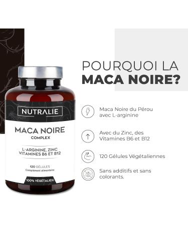 Black Maca from Peru 32000mg - Extra Strong L-Arginine Zinc B6 B12 PRICE 2021 Energy Performance - Maca for Men Organic - High Concentration 20:1-120 Capsules Nutralie - Buy Online on GoSupps.com