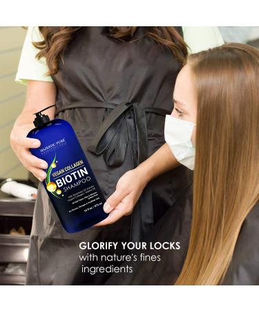 MAJESTIC PURE Biotin Shampoo with Vegan Collagen - Hair Growth, Thickening, Loss, Color Treated - Sulfate Free, Hydrating, Volumizing - 16 fl oz - Buy Online on GoSupps.com