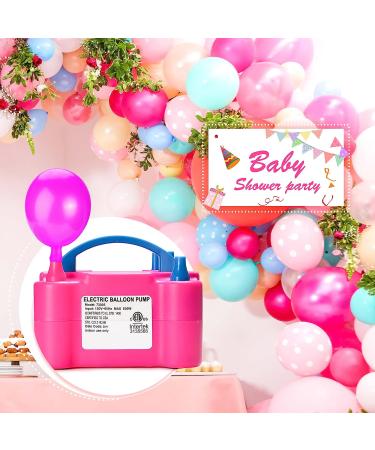 AGPTEK Electric Air Balloon Pump 110V 600W - Rose Red Dual Nozzle Inflator/Blower for Party Decoration - Buy Online on GoSupps.com