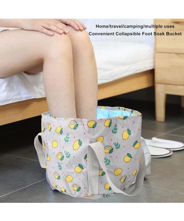 Verdant Touch Portable Travel Foot Bath Tub Portable Travel Foot Bath Tub Waterproof Collapsible Foot Bath Basin for Outdoor Picnic High Temperature Resistance Gray Lemon - Buy Online on GoSupps.com
