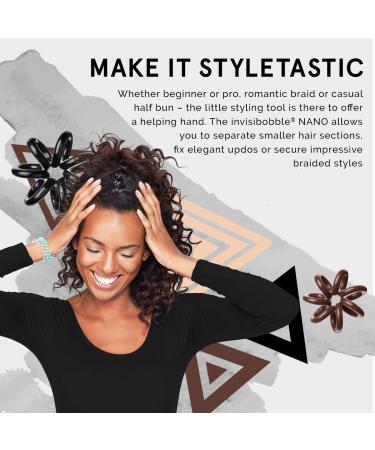 Invisibobble Nano Hair Gum Pretzels Brown - 3x Spiral Hair Ties for Women & Girls | Bun & Updo Hairstyles | Original Design from Munich - Buy Online on GoSupps.com