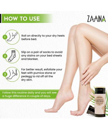 Heel Balm Stick 100% Natural | Miracle Foot Cream for Fast Relief | Intensive Moisturizing Foot Care Therapy | For Dry Cracked Heels & More | 2 Ounce by ZAAINA - Buy Online on GoSupps.com