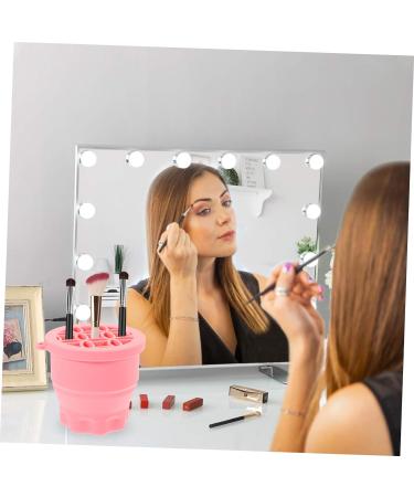 HAKIDZEL Makeup Brush Cleaner Cup Makeup Brush Cleaning Bowl Retractable Silicone Scrub Cup Drying Rack Clean Brush Silica Gel Makeup Brush Cleaner Make Up Brush Cleaner 9.20X9.20X8.60CM Pink - Buy Online on GoSupps.com
