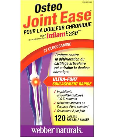 Webber Naturals Osteo Joint Ease with InflamEase and Glucosamine 120 Caplets Nutritional Supplement - Buy Online on GoSupps.com