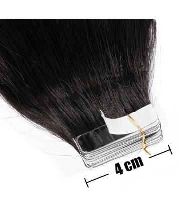 Elailite Invisible Tape In Hair Extensions - 20 Pieces Remy Real Human Hair 55cm 50g #1B Natural Black - Buy Online on GoSupps.com