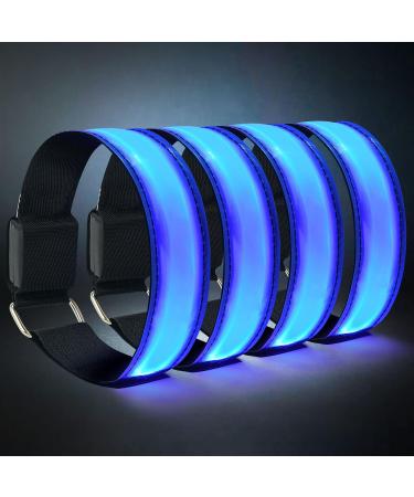 Flintronic LED Bracelet - 4 pcs Reflective Lighting Tape Safety Light Band for Night Running & Outdoor Sports - Unisex Blue - Buy Online on GoSupps.com