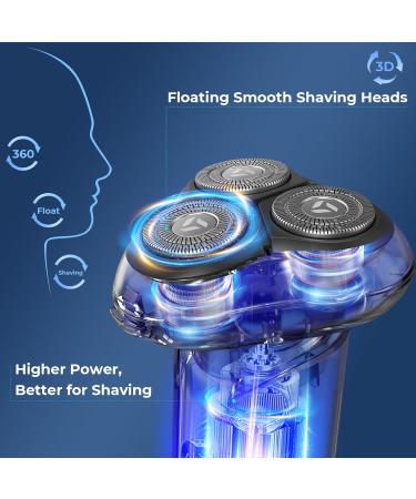 Electric Razor for Men Face Sejoy Electric Shaver Rechargeable Cordless 3D Floating Head UP to 180 Min Shaving Metallic IPX7 Waterproof Shaver - Buy Online on GoSupps.com