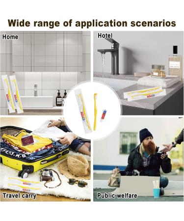 Buy Tedule Disposable Toothbrushes with Toothpaste - 150 Individually Packaged Yellow Brushes for Hotels Families and Nursing Homes - Buy Online on GoSupps.com