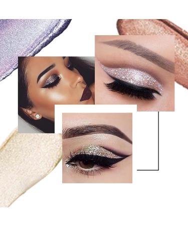 Erinde Liquid Glitter Eyeshadow Stick - Long Lasting Waterproof Metallic Glow Eye Shadow Pen - Shimmer Sparkle Eye Brightener - Quick-Drying Sparkling Eye Makeup (101 Cream) - Buy Online on GoSupps.com