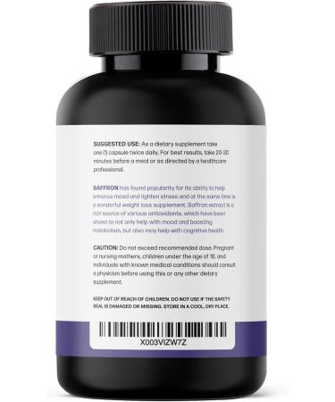 Buy Pure Saffron Extract for Weight Loss | Natural Appetite Suppressant & Craving Control | Energy & Mood Boost | 90 Capsules Made in USA - Buy Online on GoSupps.com