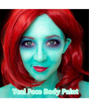 Go Ho Teal Water-Based Face Paint Stick 1.06 Oz - Non-toxic Cream Body Makeup for Theater, Halloween, SFX Cosplay - Washable & Full Coverage for Adults and Children - Buy Online on GoSupps.com