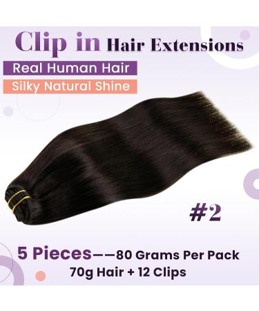 Shop Laavoo Dark Brown Clip-In Extensions | 100% Remy Real Hair - 50cm/55cm 70g - Perfect for Volume & Length - Buy Online on GoSupps.com