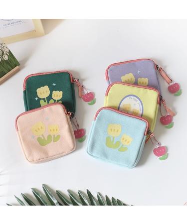 GOLD XIONG PADISHAH Sanitary Napkin Storage Bag - Blue Flower Square Coin Purse for Women - Buy Online on GoSupps.com