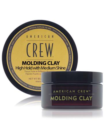 Men's Hair Molding Clay By American Crew, Like Hair Gel With High Hold With Medium Shine, 3 Oz