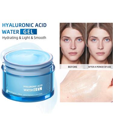 LXZJJM Hydrating Hyaluronic Acid Water Gel Lightweight & Non Greasy Formula for Oily Skin Dull Skin Fragrance-Free & Mineral Oil-Free 1.76 Oz. 50g (#2 Blue (for oily skin)) - Buy Online on GoSupps.com