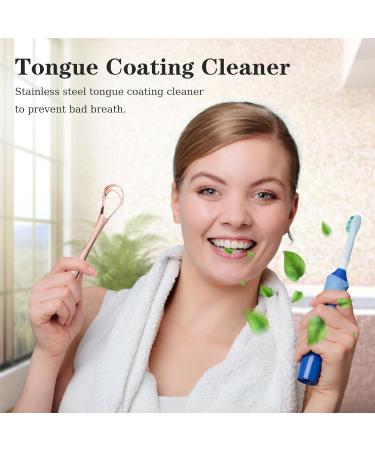 Stainless Steel Tongue Scrapers - 2 Pack Metal Cleaners for Fresh Breath | Rose Gold Tongue Cleaner for Adults & Kids - Buy Online on GoSupps.com