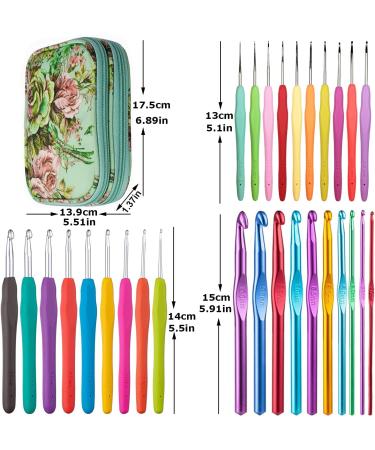 100pcs Crochet Hooks Set with Soft Grip Handles | Complete Crochet Kit for Beginners and Experts | Yarn Knitting Needles and Accessories | Green - Buy Online on GoSupps.com