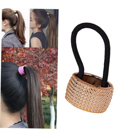 HONMEET Fashion Hair Bands for Womens Hair Goody Hair Ties Rhinestone Tail Hair Bands Ponytail Tie Womens Hair Accessories Punk Hair Tie Hair Ties for Women Ponytail Button Miss Girl - Buy Online on GoSupps.com