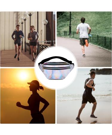 Valleycomfy Holographic Fanny Pack for Women - 2 Piece Adjustable Glitter Belt Pocket for Outdoor Travel & Hiking - Buy Online on GoSupps.com