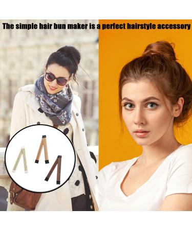 6 PCS Bun Makers For Hair Women's Hair Bun Hair Bun Hair Donut Bun Fast Easy Snap Doughnut Styling French Twist Fold Wrap Design Hair Donut Bun Make For Girls Women Hair Bun Maker(3 Colors) - Buy Online on GoSupps.com