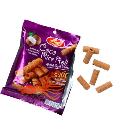 Kaset Coco Rice Roll Grilled Squid Flavour 40g - Authentic Thai Snack - Buy Online on GoSupps.com