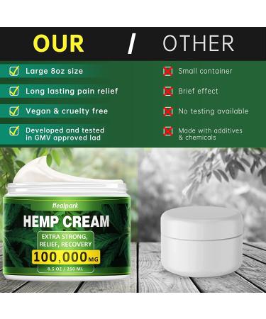 Natural Hemp Cream with Arnica, MSM, Turmeric, Emu Oil, Menthol, Aloe - 8 fl oz for Pain Relief in Muscles, Joints, Lower Back, Knees, Neck, Fingers, Elbows - Buy Online on GoSupps.com