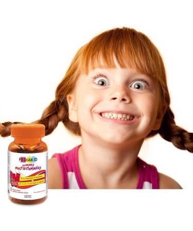 PEDIAKID - Multivitamin Gums - Natural formula with delicious cherry aroma - Helps reduce fatigue - Supports the body's natural defenses - 60 gummies - Buy Online on GoSupps.com