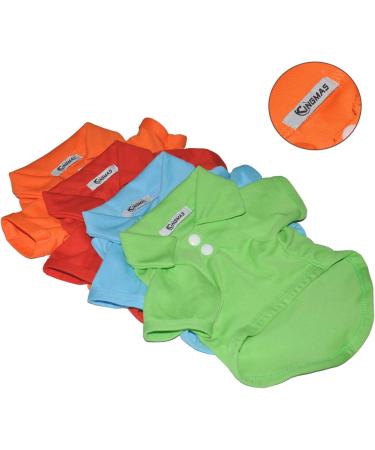 KINGMAS 4 Pack X-Small Dog Shirts - Pet Puppy T-Shirt Clothes Outfit Apparel Coats - Buy Online on GoSupps.com