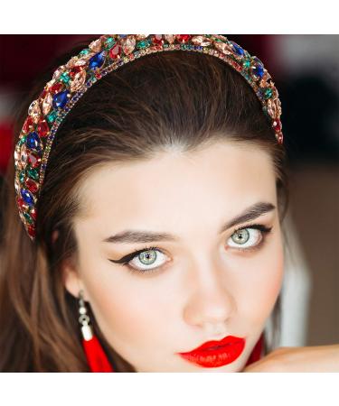 Crystal Rhinestone Velvet Padded Headband - Elegant Hair Accessory for Women, Ideal for Weddings and Parties - Buy Online on GoSupps.com
