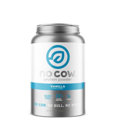 No Cow Vegan Protein Powder, Vanilla, 22g Plant Based Protein, Recyclable Aluminum Container & Scoop, Non Dairy, Soy Free, Low Sugar, Low Net Carb, Gluten Free, Naturally Sweetened, Non GMO, Kosher Vanilla 1.99 Pound (Pack