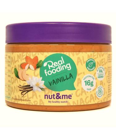 Realfooding Vanilla and Cinnamon Cream 250g nut&me | Vanilla Flavour | Rich in Fibre | Source of Iron | Source of Potassium | Low Salt | Vegan | Gluten Free |
