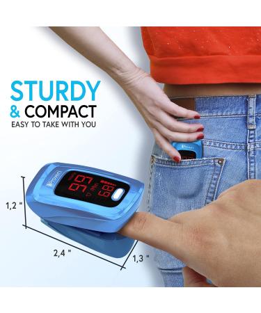 iProven Pulse Oximeter Fingertip - Accurate Blood Oxygen & Heart Rate Monitor - Oximetro De Pulso - OXI-27 Blue - International Shipping Available - Buy Online on GoSupps.com