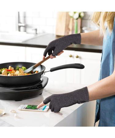 Duerer Arthritis Compression Gloves for Women Men - Fingerless Gloves for Carpal Tunnel, Rheumatoid Arthritis, Tendonitis - Ideal for Computer Typing and Daily Work - Black, Size Medium (1 Pair) - Buy Online on GoSupps.com