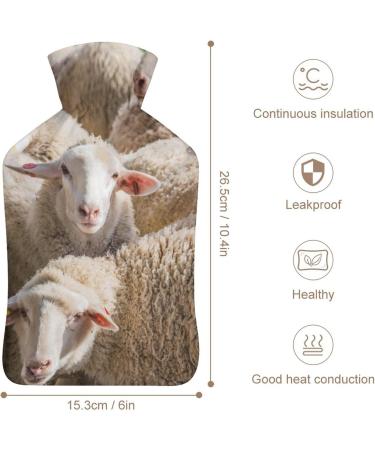 Lamb Hot Water Bottle with Plush Cover - Cozy Hand Warmer for Adults & Children (26.5x15.3cm) - Order Internationally - Buy Online on GoSupps.com