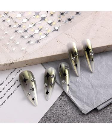 Dornail Shiny Gold Star Nail Stickers - 3D Self-Adhesive Decals for Women & Girls | Nail Art Accessories & Decorations - Buy Online on GoSupps.com
