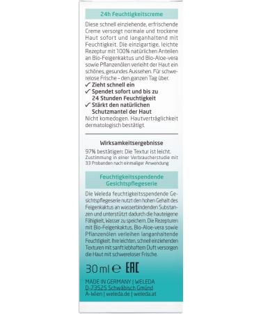 Weleda Prickly Pear Cactus 24hr Hydrating Cream 30ml - Buy Online on GoSupps.com