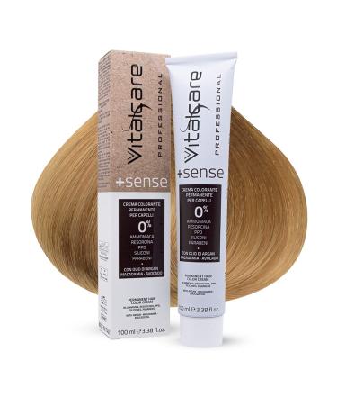 Vitalcare Vitalcare | +Sense - Professional Permanent Hair Coloring Cream No Amabaiture Resorcinol PPD Siliconi - With Argan Oil Macadamia and Avocado 9/00 Very Light Blonde 100 ml