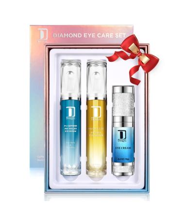 Dongyu Caffeine Eye Cream Set: Eye Serum Kit for Dark Circles Puffiness - Self Care Gifts for Women Birthday Gifts for Her