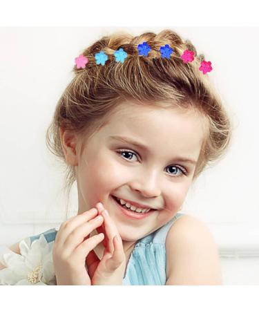 Hair Accessories Set for Girls | Colorful Hair Tie Ponytail Holders | Small Colorful Hairbands Ponytail Holders Rubber Bands Flower Hair Clip Metal Snap Hair Clips for Girls Kids Women B131 - Buy Online on GoSupps.com