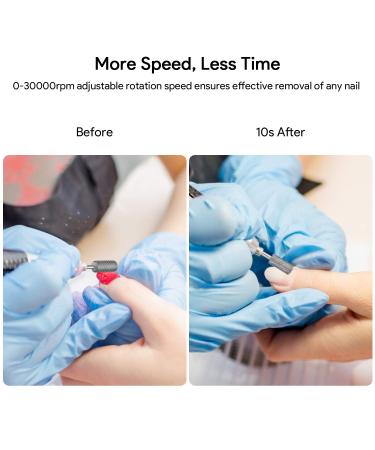 JSDA JD 400 Premium Nail Miller - Professional Electric Nail Cutter for Gel Nails 30 000 RPM Includes 6 Bits | Perfect for Home & Studio Use - Buy Online on GoSupps.com