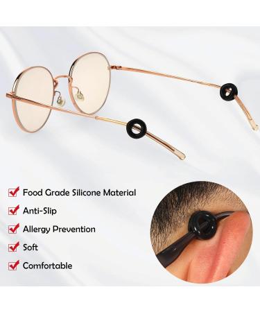 16 Pairs Anti-Slip Silicone Round Glasses Ear Pads - Comfortable Owel Grip for Sunglasses & Reading Glasses (Black & White) - Buy Online on GoSupps.com