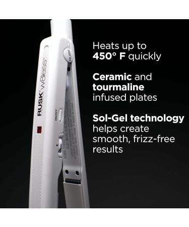 Rusk Engineering W8less Professional Ceramic Tourmaline Str8 Iron - 1 Inch Lightweight Hair Straightener with Sol-Gel Technology - Buy Online on GoSupps.com