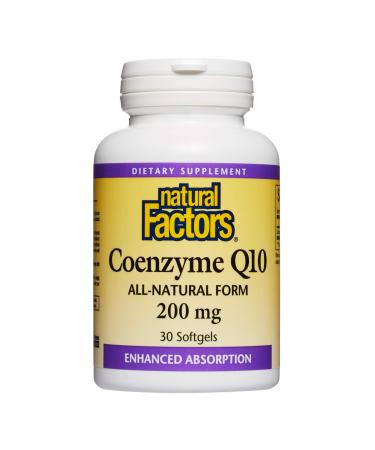 Natural Factors Coenzyme Q10 200 mg 30 Softgels