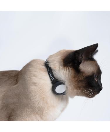 Lucybalu Premium Airtag Katzenhalsband | Tear-Resistant Nylon Cat Collar for Airtag Compatibility | Black Airtag Collar & Tracker for Cats - Buy Online on GoSupps.com