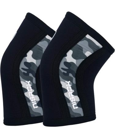 X-Large Black Elbow Sleeves (Pair) 5mm Neoprene Compression Brace for Weightlifting, Powerlifting, Squat, Basketball, Tennis - Men and Women Support - Buy Online on GoSupps.com