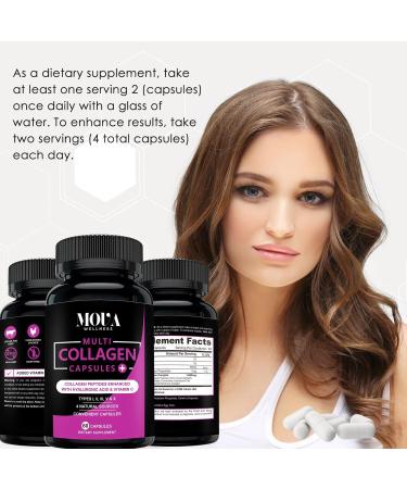 Mova Wellness Multi Collagen Capsules with Vitamin C & Hyaluronic Acid - Types I II III V & X - 60 Capsules - Buy Online on GoSupps.com