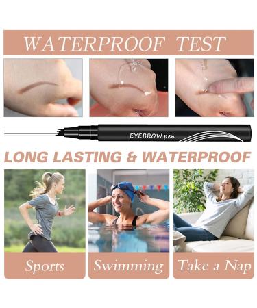 4-Tip Microblade Eyebrow Pen - Waterproof & Smudge-Proof Dark Brown+Black - Buy Online on GoSupps.com